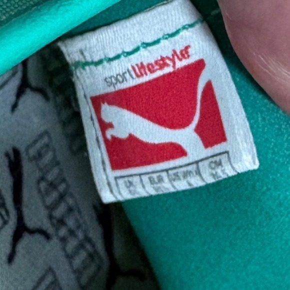 Puma Green Suede Nylon‎ Lace Up Athletic Sneakers Shoes men’s 5.5 Women 7 - Picture 7 of 11